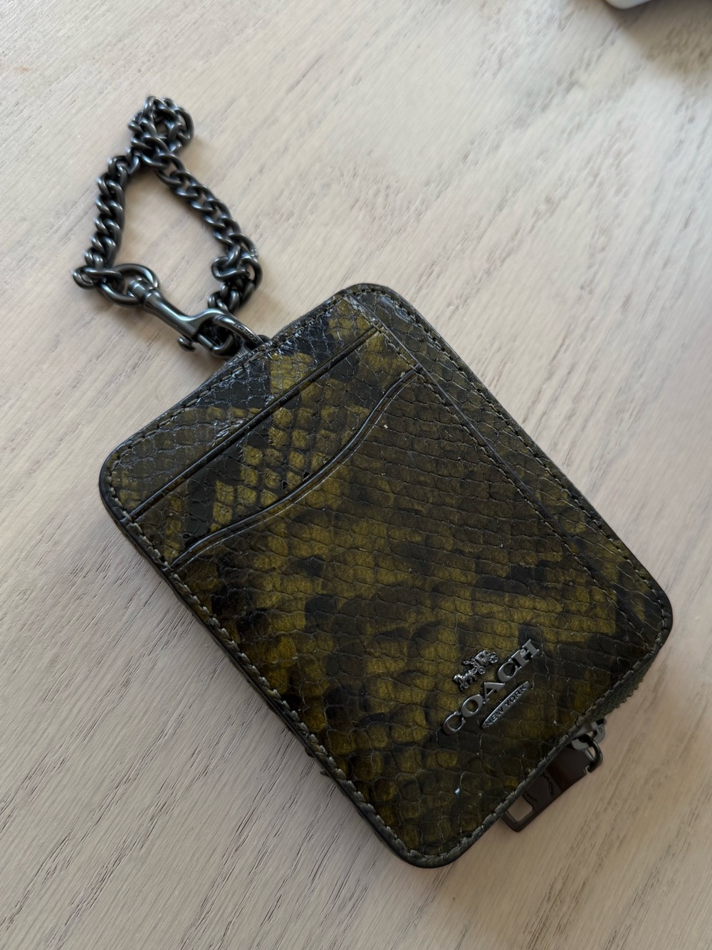 Coach Snakeskin ID Card Case Wallet